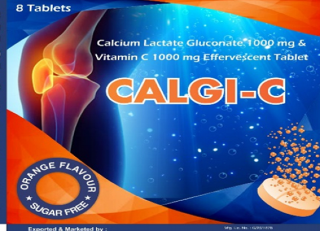 Picture of Calgi-C Calcium 1000mg & Vit C 1000mg Effervescent Tab