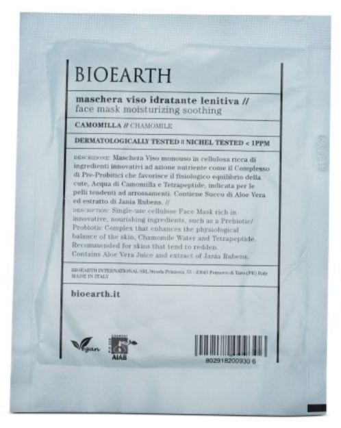 Picture of Bioearth Face Mask Sheet Moisturizing Soothing Chamomile