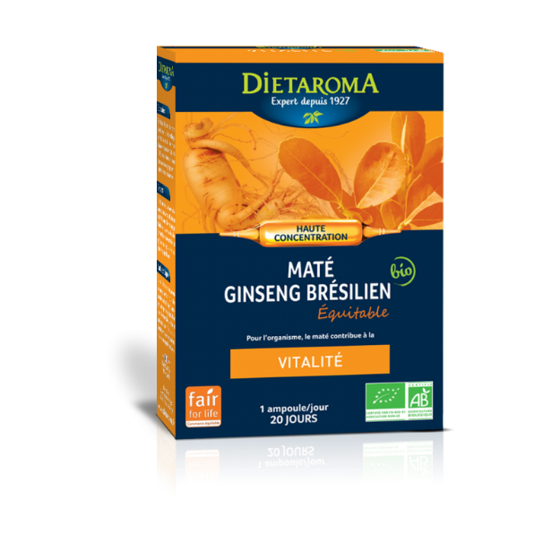 Picture of Dietaroma Mate Ginseng Bresilien Ampoules 20